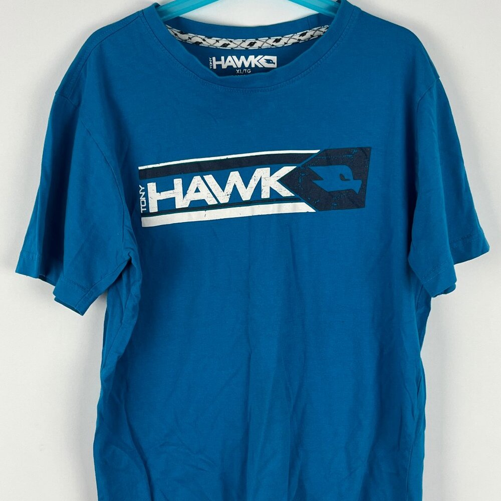 Tony Hawk Kids T Shirt Size XL Blue Short Sleeve Round Neck 100% Cotton